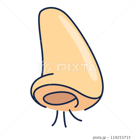 This is a fun and cartoonish nose illustration suitable for various creative projects and endeavors 119253715