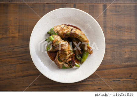 万願寺とうがらしの豚肉巻き 万願寺とうがらしの豚肉巻き 119253819