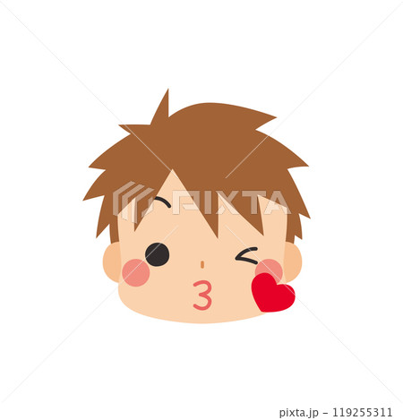 投げキスする可愛い小さな男の子の絵文字イラスト アイコン 顔 表情 白背景 ベクター 投げキスする可愛い小さな男の子の絵文字イラスト アイコン 顔 表情 白背景 ベクター 119255311
