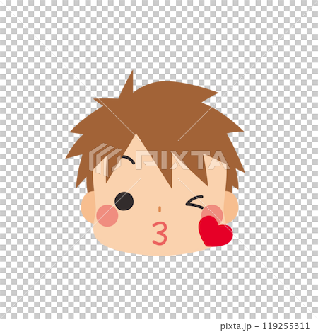 投げキスする可愛い小さな男の子の絵文字イラスト アイコン 顔 表情 白背景 ベクター 投げキスする可愛い小さな男の子の絵文字イラスト アイコン 顔 表情 白背景 ベクター 119255311