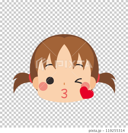 投げキスする可愛い小さな女の子の絵文字イラスト アイコン 顔 表情 白背景 ベクター 投げキスする可愛い小さな女の子の絵文字イラスト アイコン 顔 表情 白背景 ベクター 119255314