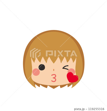 投げキスする可愛い小さな女の子の絵文字イラスト アイコン 顔 表情 白背景 ベクター 投げキスする可愛い小さな女の子の絵文字イラスト アイコン 顔 表情 白背景 ベクター 119255316