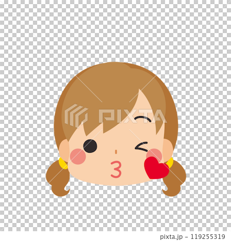 投げキスする可愛い小さな女の子の絵文字イラスト アイコン 顔 表情 白背景 ベクター 投げキスする可愛い小さな女の子の絵文字イラスト アイコン 顔 表情 白背景 ベクター 119255319