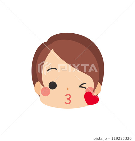 投げキスする可愛い小さな女の子の絵文字イラスト アイコン 顔 表情 白背景 ベクター 投げキスする可愛い小さな女の子の絵文字イラスト アイコン 顔 表情 白背景 ベクター 119255320