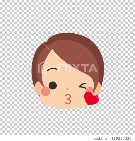 投げキスする可愛い小さな女の子の絵文字イラスト アイコン 顔 表情 白背景 ベクター 投げキスする可愛い小さな女の子の絵文字イラスト アイコン 顔 表情 白背景 ベクター 119255320