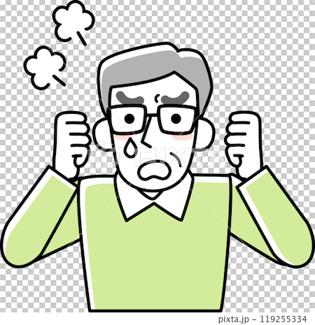 The upper body of a frustrated senior man 119255334