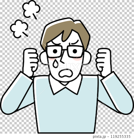 Upper body of a frustrated young man 119255335