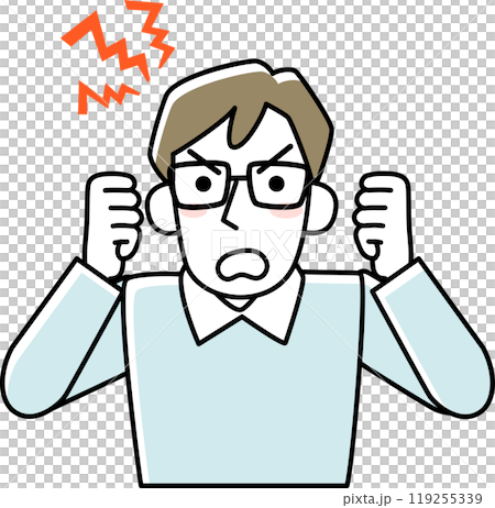 一個憤怒的年輕人的上半身 一個憤怒的年輕人的上半身 119255339