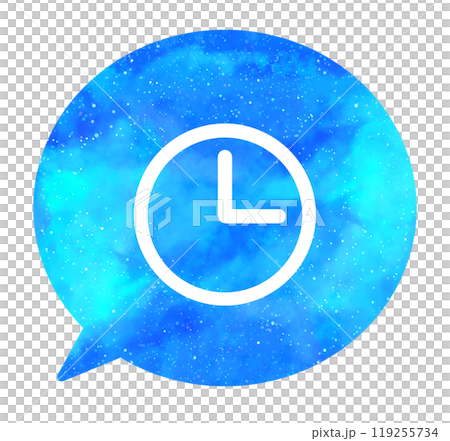 Light blue starry sky | Clock icon speech bubble Light blue starry sky | Clock icon speech bubble 119255734
