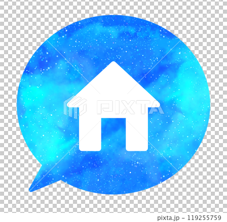 Light blue starry sky | Home icon speech bubble Light blue starry sky | Home icon speech bubble 119255759