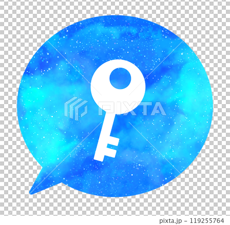Light blue starry sky | Key icon speech bubble 119255764