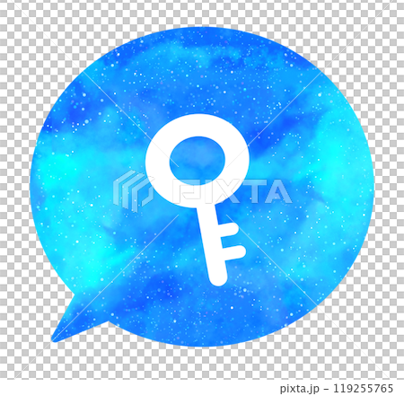 Light blue starry sky | Key icon speech bubble 119255765