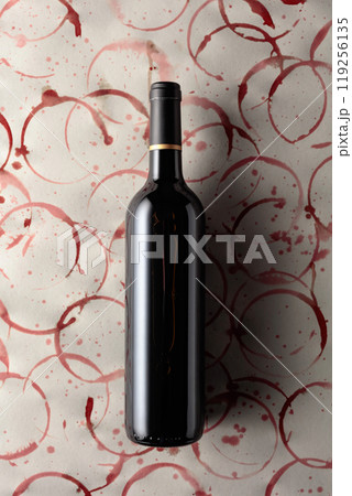 Bottle of red wine. Bottle of red wine. 119256135