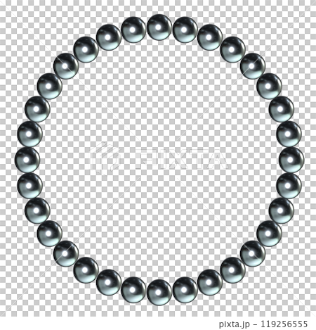 3D illustration of a black pearl necklace 3D illustration of a black pearl necklace 119256555