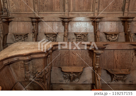 Collegiate saint martin church, Champeaux, France, interiors Collegiate saint martin church, Champeaux, France, interiors 119257155