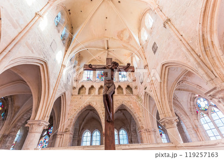 Collegiate saint martin church, Champeaux, France, interiors 119257163