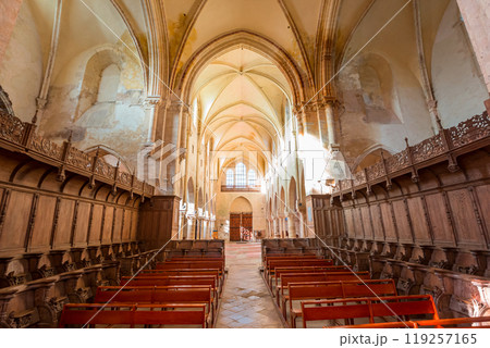 Collegiate saint martin church, Champeaux, France, interiors 119257165
