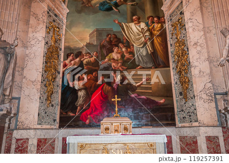interiors of Saint Roch church, Paris, France 119257391