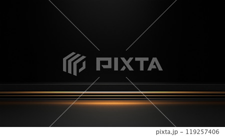 ブラック 壁  金色 光 シンプル 背景素材 119257406