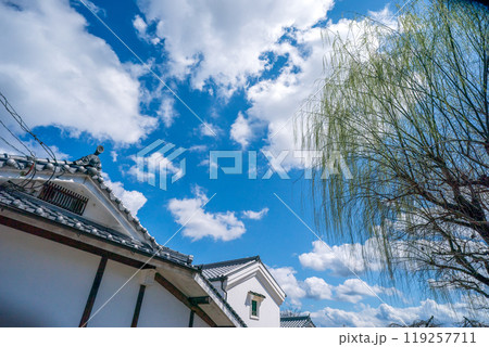 奈良県五條市の国の重要伝統的建造物群保存地区に指定されている古い街並みの新町通りを撮影 119257711