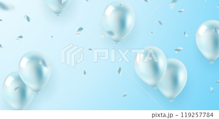 Banner template vector background design beautiful blue 3d balloon illustration Banner template vector background design beautiful blue 3d balloon illustration 119257784