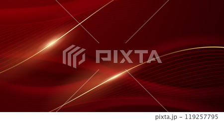 Abstract background design modern red and gold geometric elements vector illustration 119257795