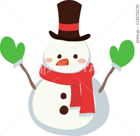 Cute Snowman in Winter Outfit. Perfect for Holiday and Festive Winter Scenes Cute Snowman in Winter Outfit. Perfect for Holiday and Festive Winter Scenes 119258230