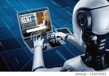 Online Real Estate Rental Search Snugly On Computer 119258581