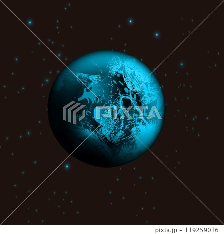 .Universe filled with blue planet. .Universe filled with blue planet. 119259016