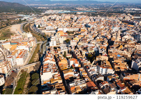 View from drone of El Vendrell cityscape, Catalonia, Spain View from drone of El Vendrell cityscape, Catalonia, Spain 119259627