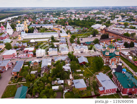 Picturesque view from height of the Kolomna Kremlin. Kolomna city. Russia 119260056