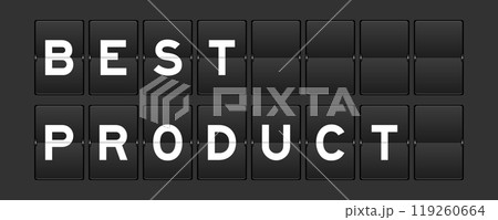 Black color analog flip board with word best product on gray background 119260664