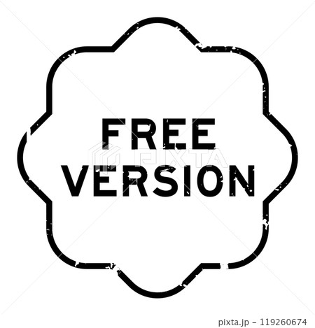 Grunge black free version word rubber seal stamp on white background 119260674