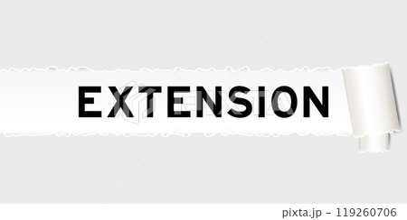 Ripped gray paper background that have word extension under torn part 119260706