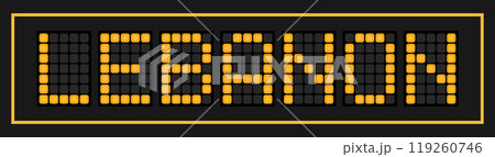 Orange color led banner in word lebanon on black background 119260746