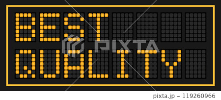 Orange color led banner in word best quality on black background 119260966