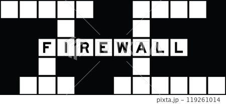 Alphabet letter in word firewall on crossword puzzle background 119261014