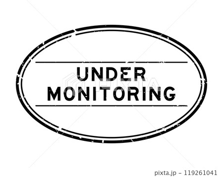 Grunge black under monitoring word oval rubber seal stamp on white background Grunge black under monitoring word oval rubber seal stamp on white background 119261041