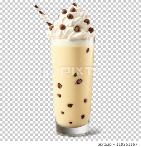 Cannoli Milkshake ricotta cheese chocolate chips Italian pastry inspired indulgent Summer drink concept Final image 119261167
