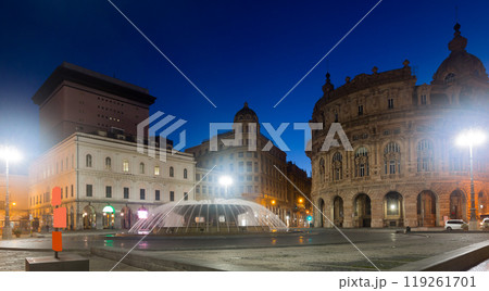 Piazza De Ferrari at night, Genoa, Italy 119261701