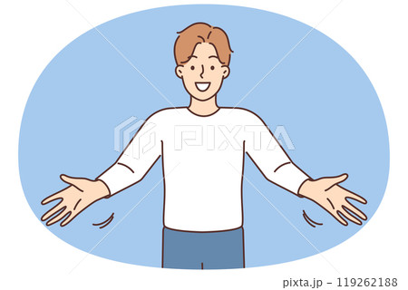 Smiling man with arms stretched 119262188