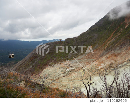 夏の箱根の観光名所大湧谷の風景 夏の箱根の観光名所大湧谷の風景 119262496