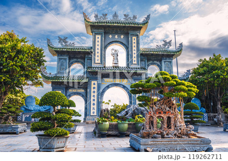 gate at t Linh Ung Buddhist pagoda in Da Nang in Vietnam in Asia in summer 119262711