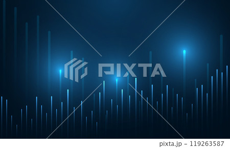 Dark blue abstract technology background with business candle stick graph chart of stock market investment trading concept Dark blue abstract technology background with business candle stick graph chart of stock market investment trading concept 119263587