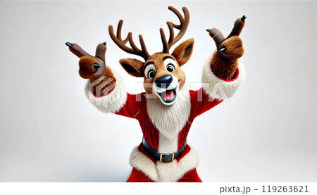 ひょうきんなクリスマスのトナカイ ひょうきんなクリスマスのトナカイ 119263621