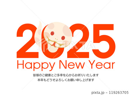 2025年巳年の年賀状素材 119263705