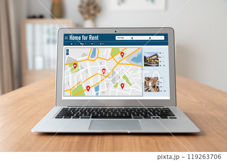 Online Real Estate Rental Search Snugly On Computer Online Real Estate Rental Search Snugly On Computer 119263706