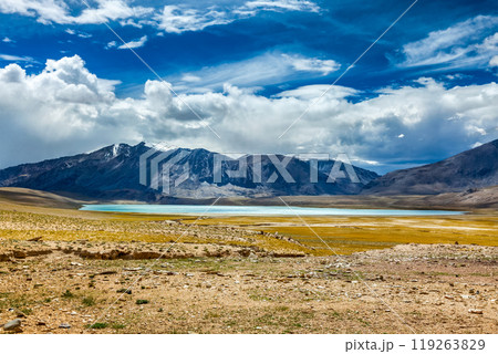 Himalayan lake Kyagar Tso, Ladakh, India Himalayan lake Kyagar Tso, Ladakh, India 119263829