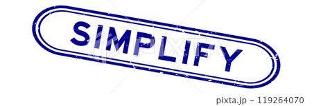 Grunge blue simplify word rubber seal stamp on white background 119264070