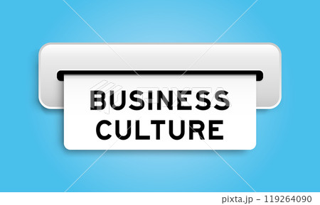 White coupon banner with word business culture from machine on blue color background 119264090